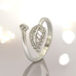 Silver Leaf With Diamond Ring | SILVERLILY