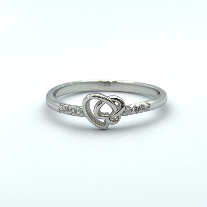 92.5 Sterling Silver Fancy Heart Ring | SILVERLILY