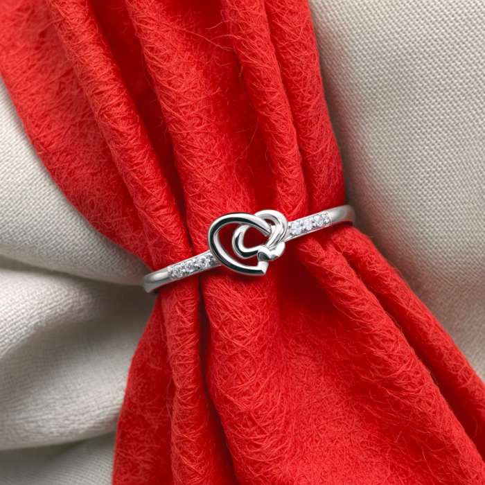 92.5 Sterling Silver Fancy Heart Ring | SILVERLILY
