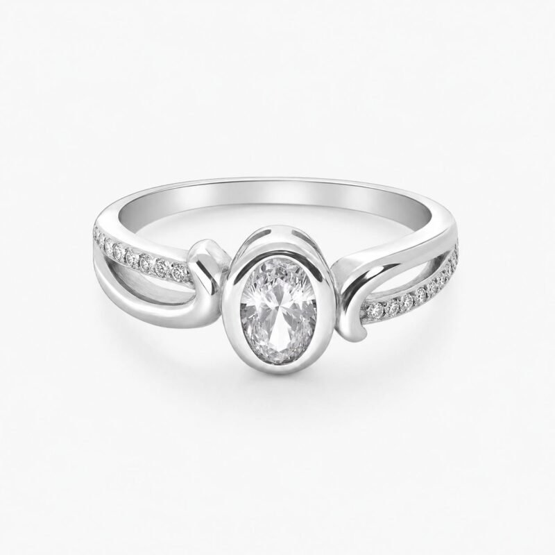 Silverlily Oval Bridal Ring