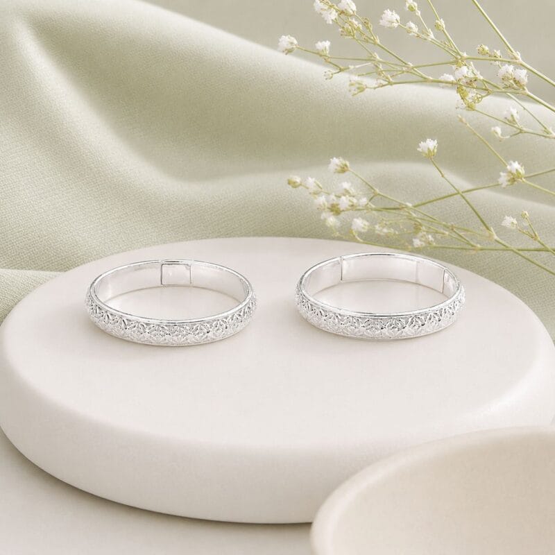 Silver Jali Design Toe Ring