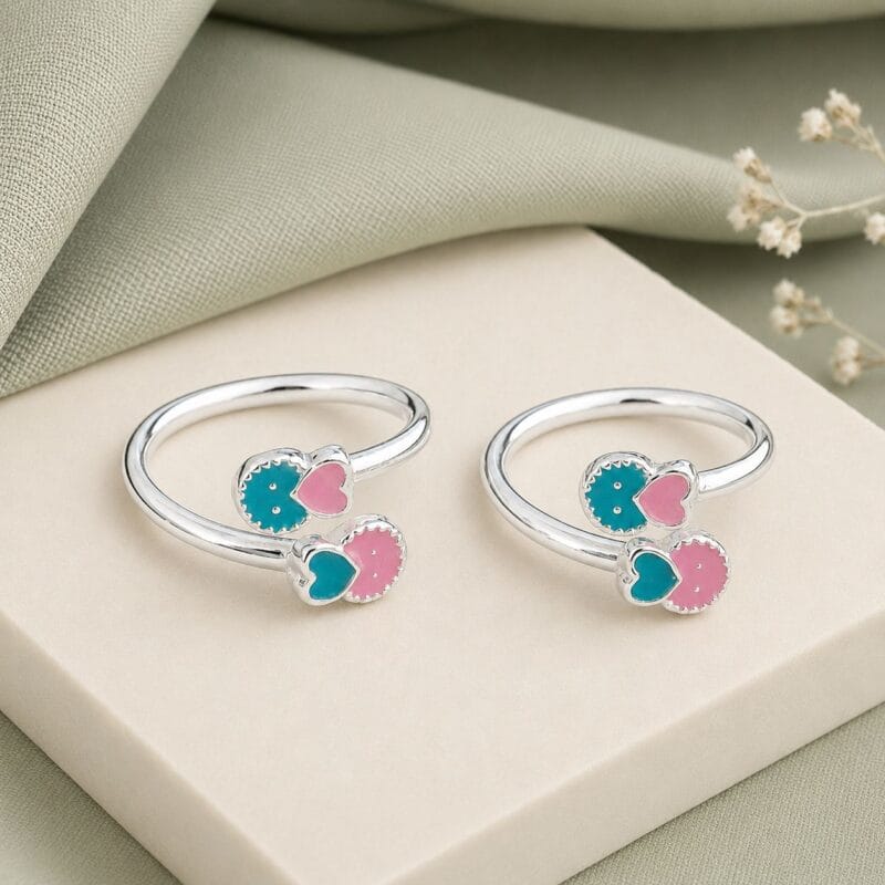 Silver Fancy Toe Ring Dual Tone