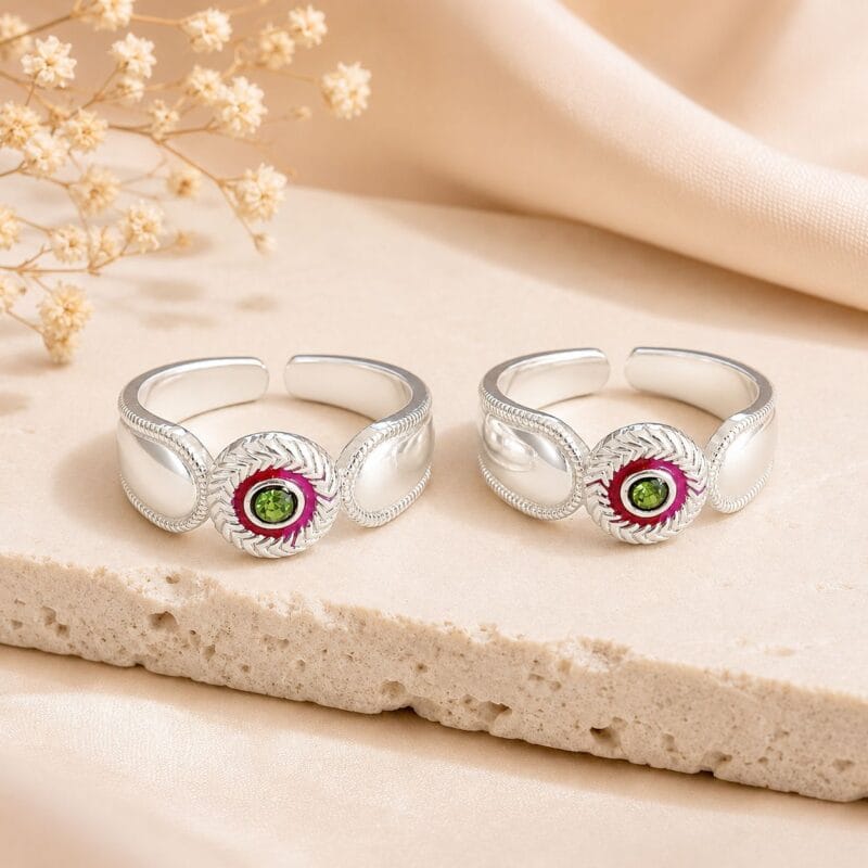 Silver Bindi Style Toe Ring