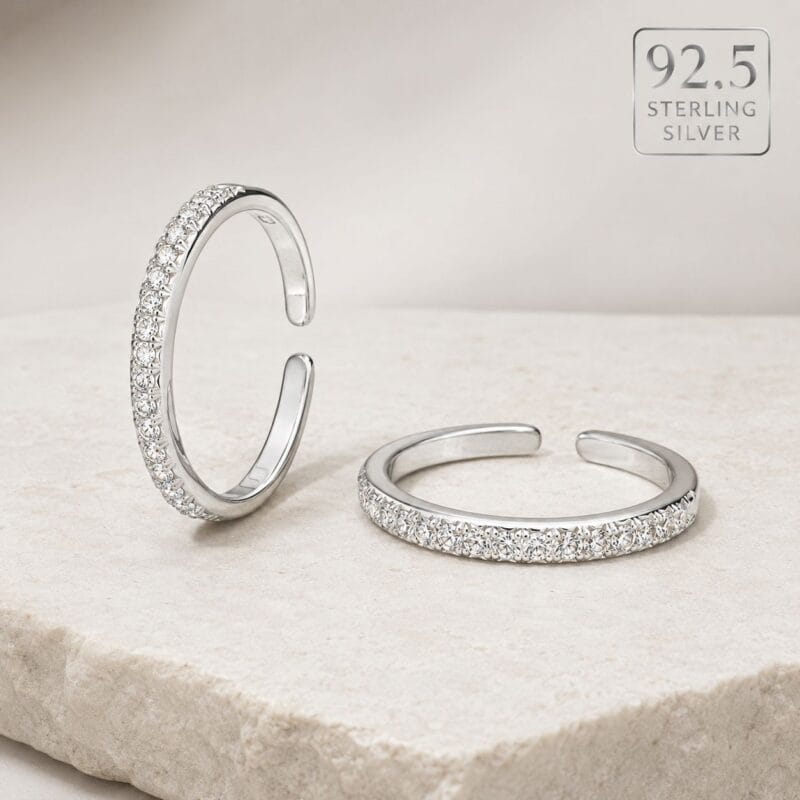 Silver Fancy Diamond Toe Ring