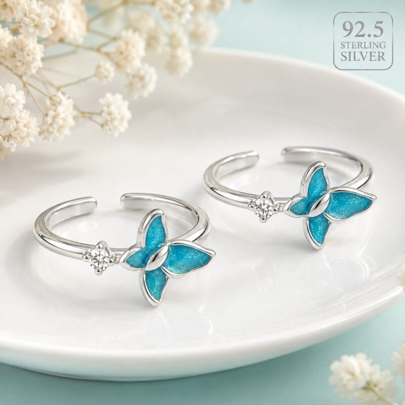 Silver Butterfly Toe Ring