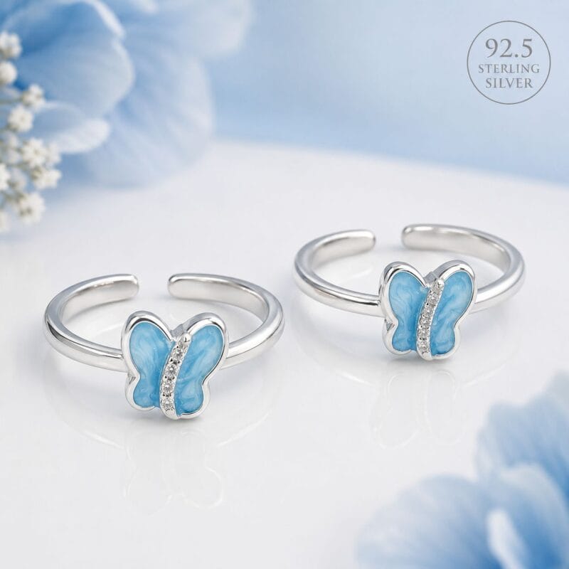 Silver Butterfly Toe Ring
