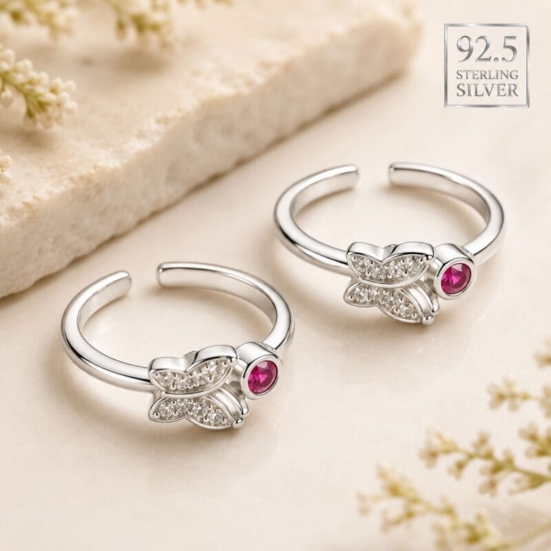 Silver Butterfly Toe Ring