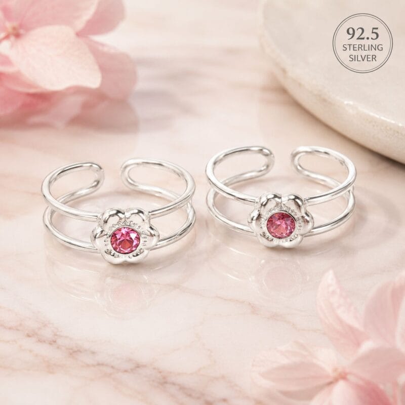 Silver Flower Fantasy Toe Ring