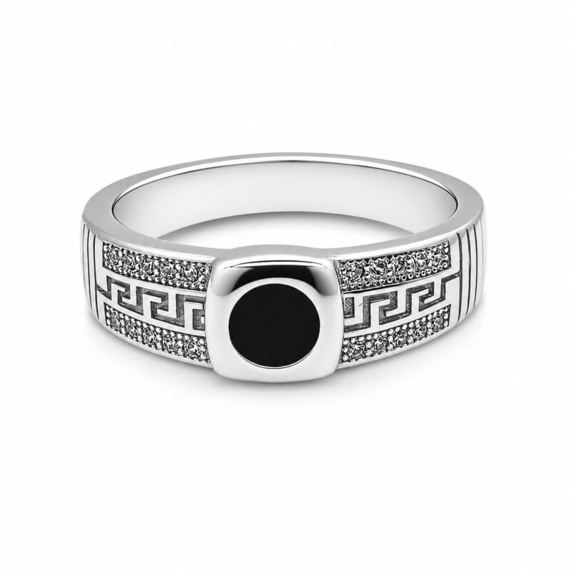 Black Zircon Ring With Micro Zircon Stone Ring