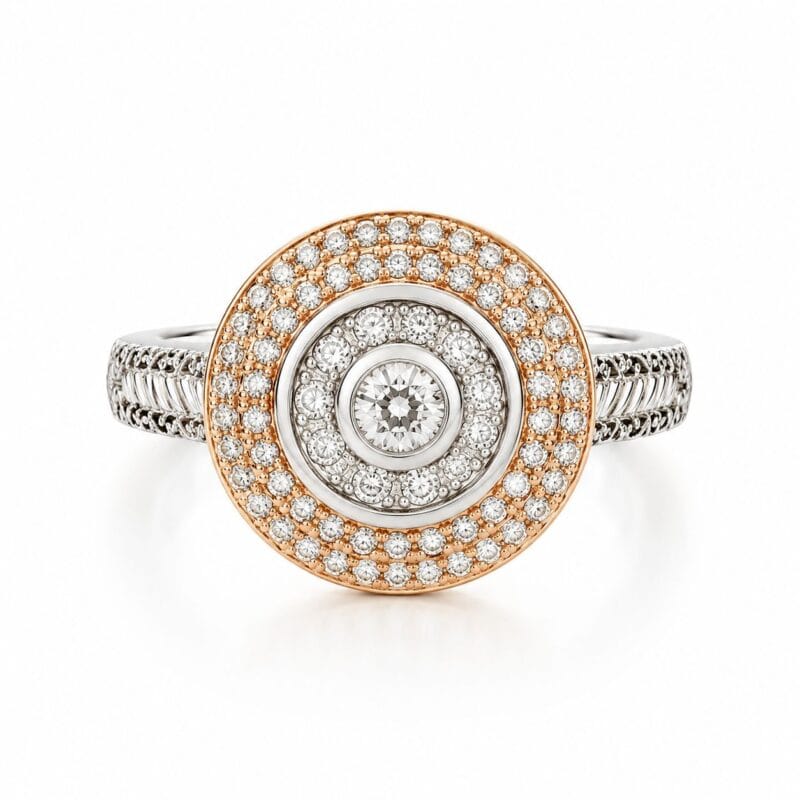 Silverlily Two-Tone Halo Ring