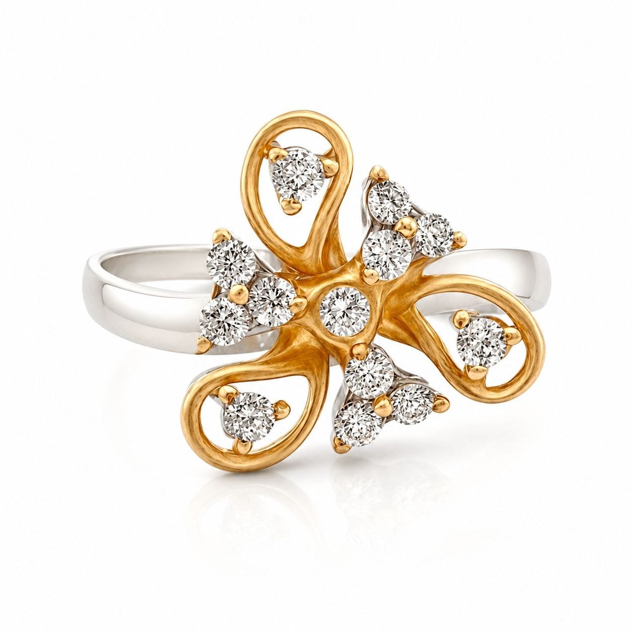 silverlily Two-Tone Floral Ring