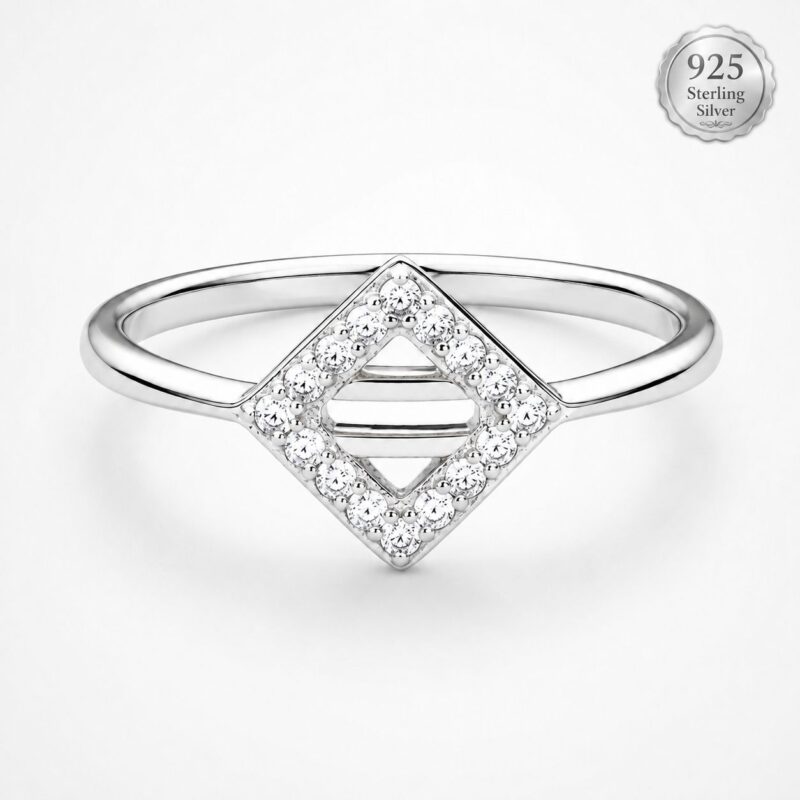 silverlily geometric rhombus ring