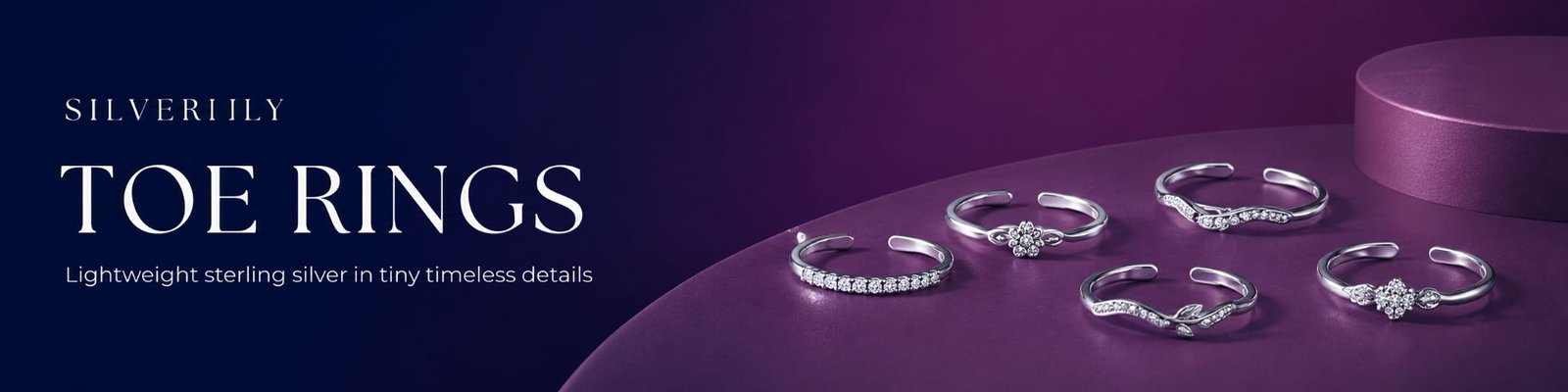 Toe Ring Collection Banner Silverlily